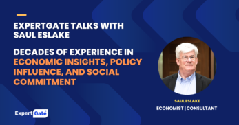 Blog banner featuring expert Saul Eslake discussing Australian and global economics, showcasing his insights and commitment to social issues.